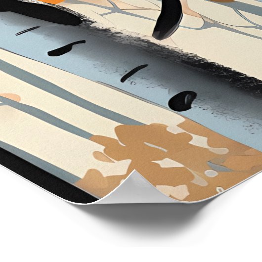 秋の樺の木木のポスター ポスター (角)