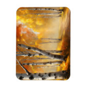 秋の樺の木林フレキシブルマグネット マグネット (縦)