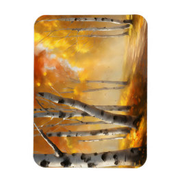 秋の樺の木林フレキシブルマグネット マグネット