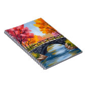 秋の橋 紅葉 水彩画 自然 ノートブック (右側)