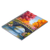 秋の橋 紅葉 水彩画 自然 ノートブック (左側)