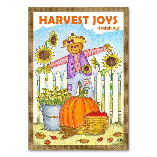 秋の次のイベント教会テーブルカード テーブルナンバー (正面)