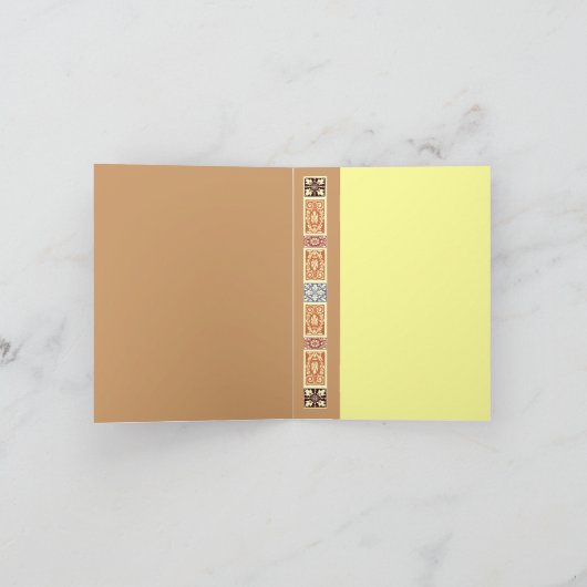 秋の歌の感謝祭グリーティングカード シーズンカード (内部)