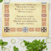 . .秋の歌を感謝祭のタオルで縁どの詩 キッチンタオル (折り畳み)