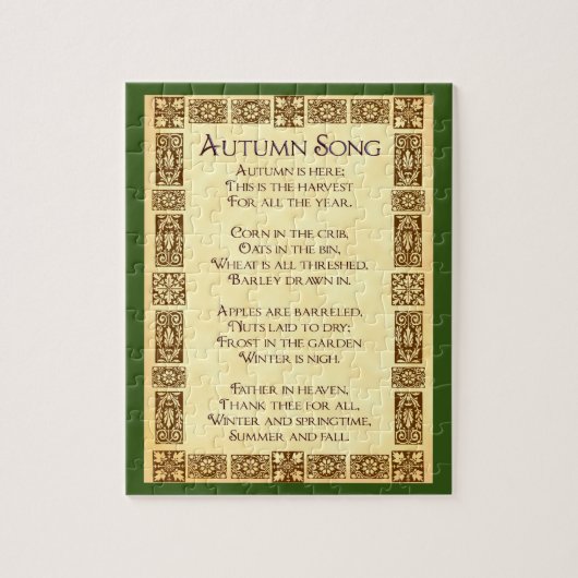 秋の歌感謝祭の収穫詩 ジグソーパズル (縦)