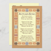 秋の歌 感謝祭の詩 個人招待状 招待状 (正面/裏面)