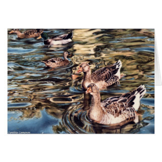 秋の歌-池のガチョウそしてアヒル