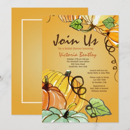 秋の歓迎招待状 招待状 (正面/裏面)