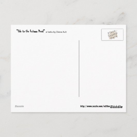 秋の死んだポストカードへ ポストカード (裏面)