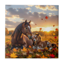 秋の母馬と子馬