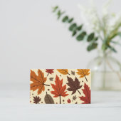 秋の気分のパターン付きポストカード。 名刺 (スタンド正面)