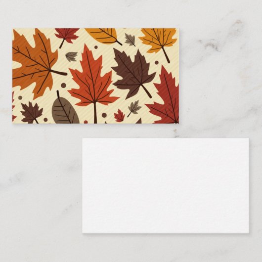 秋の気分のパターン付きポストカード。 名刺 (正面/裏面)