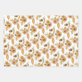 秋の気分の水の色の手絵を描型 ラッピングペーパーシート (正面)