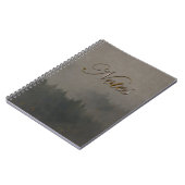 秋の気分の霧の森の写真アート自然シーン ノートブック (左側)