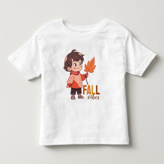 秋の気分を感じる子供服Tシャツ トドラーTシャツ (正面)