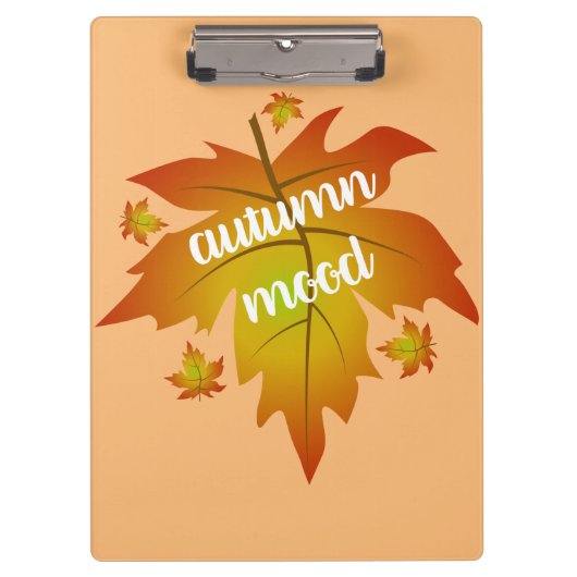 秋の気分タイポグラフィメープル葉 クリップボード (正面)