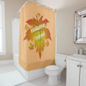 秋の気分タイポグラフィメープル葉 シャワーカーテン (インサイチュ)
