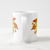秋の気分タイポグラフィメープル葉 ジャンボコーヒーマグカップ (裏面)
