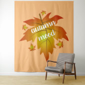 秋の気分タイポグラフィメープル葉 タペストリー (インサイチュ)