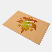 秋の気分タイポグラフィメープル葉 ドアマット (アングル)