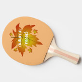 秋の気分タイポグラフィメープル葉 卓球ラケット (横)
