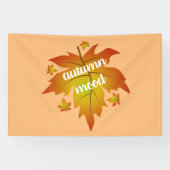 秋の気分タイポグラフィメープル葉 横断幕 (横)