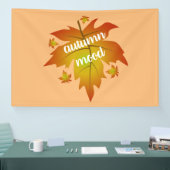 秋の気分タイポグラフィメープル葉 横断幕 (トレードショー)