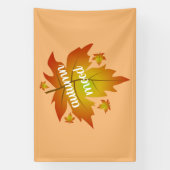 秋の気分タイポグラフィメープル葉 横断幕 (縦)