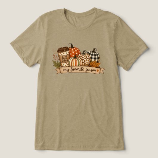 秋の気分、私の好きな季節 トライブレンドTシャツ (デザイン正面)