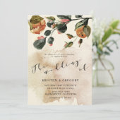 秋の気品 エレガントな花のウェディング 招待状 (スタンド正面)