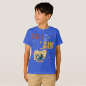 秋の気配と遊ぶアライグマ Tシャツ (正面フル)