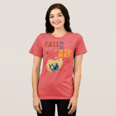 秋の気配 たぬきの秋 トライブレンドTシャツ (正面全面)