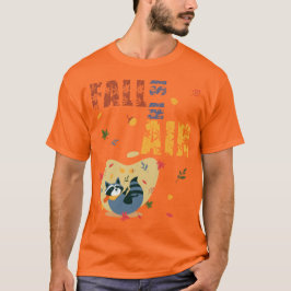秋の気配 たぬき 秋 Tシャツ