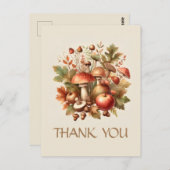 秋の気配 ヴィンテージ ナチュラル きのこ 栗 林檎 ポストカード (正面/裏面)