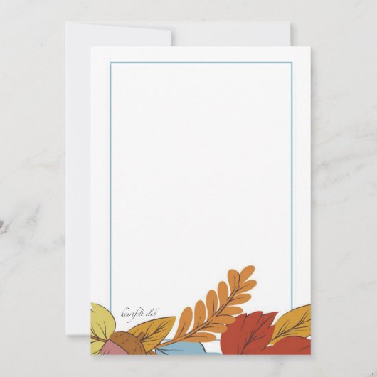 秋の気配 招待状 (裏面)