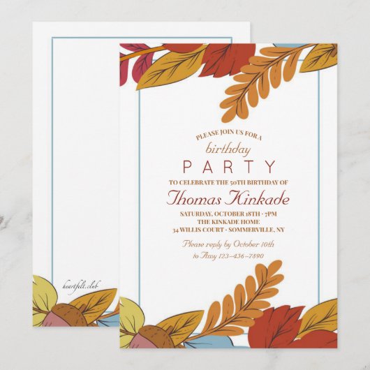 秋の気配 招待状 (正面/裏面)