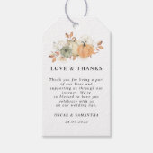 秋の水の色かぼちゃと花 ギフトタグ (正面)