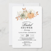 秋の水の色かぼちゃと花 招待状 (正面)