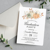 秋の水の色かぼちゃと花 招待状