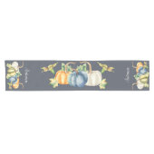 秋の水の色かぼちゃネイビーブルー ショートテーブルランナー (横)