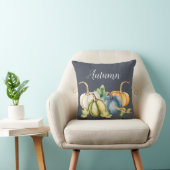 秋の水の色かぼちゃブルー クッション (椅子)