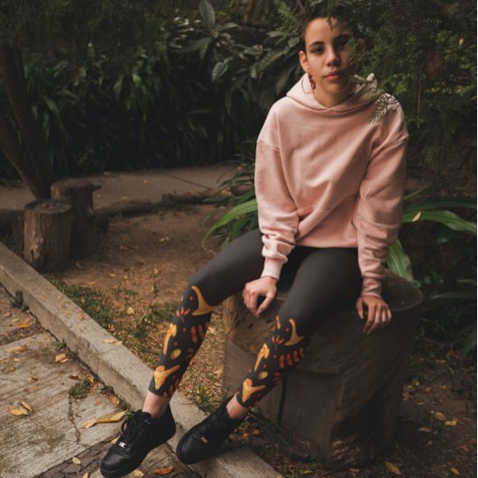 秋の水の色のシャンテレズアコンス葉ズ レギンス