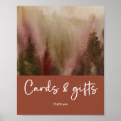 秋の水の色の森テラコタカードとギフト ポスター (正面)