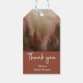 秋の水の色の森テラコタブライダルシャワー ギフトタグ