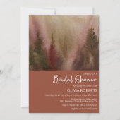 秋の水の色の森テラコタブライダルシャワー 招待状 (正面)