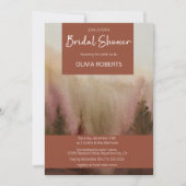 秋の水の色の森テラコタブライダルシャワー 招待状 (正面)
