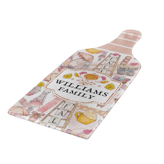 秋の水の色の秋手の要絵を描素 カッティングボード (角)