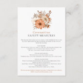 秋の水の色の花模様コロナウイルス安全エンクロ エンクロージャーカード (正面)