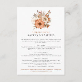 秋の水の色の花模様コロナウイルス安全エンクロ エンクロージャーカード