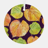 秋の水の色の花模様、シームレスなパターン。 ガラスオーナメント (裏面)